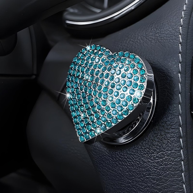 Adunsiaoto Car Push Start Button Decorative Protective Cover, Car Engine