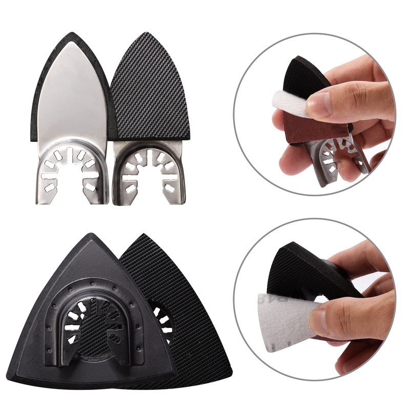 105PCS Oscillating Tool Detail Sanding Pads Kit, 3Pcs Triangle and