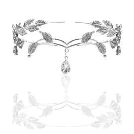 HUTRADE Elegant Rhinestone Tiara Crown, Tiara Crown Girls Princess, Crystal Rhinestone Wedding Headband, Elegant Headdress with Beads Perfect for Sparkling Bridal & Party Accessory