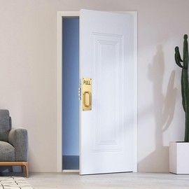 Sumnacon 2 Set 12" Stainess Steel Door Handle Pull & Push Plate - Heavy Dutyr Gold Gate Handle Bar for Home/Office/Warehouse/Public,Suitable of Wooden/Composite Door with Screws,Brushed,Gold