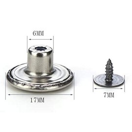 No Sew 20 Sets Replacement Jean Buttons 17mm Combo Copper Tack Buttons Replacement Kit with Rivets and Metal Base in Plastic Storage Box (4 Styles)