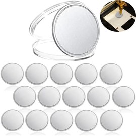 15Pcs Engraving Blanks Coins, Blank Challenge Coins, 40mm/1.6in Diameter with Acrylic Protection Box, Threaded Edged for DIY Crafts Engraving (Silver)