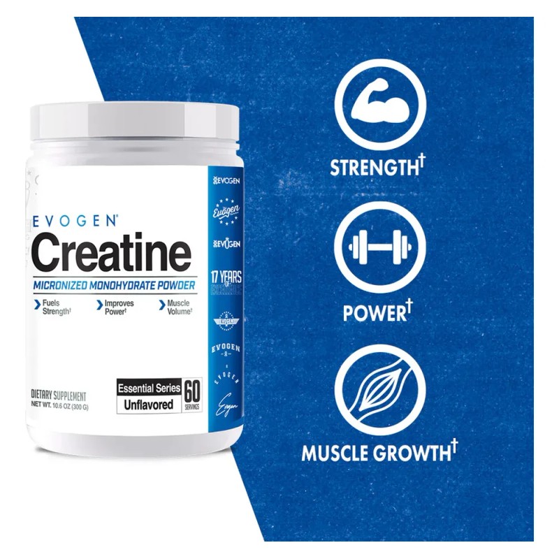 Evogen Creatina 300 Grs 60 Serv Sabor Sin Sabor
