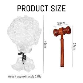 1 Wig And 1 Wooden Hammer, Role-Playing Props, Children'S Toys, Judge'S Clothing Accessories.