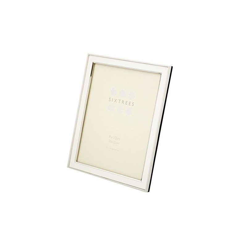 Sixtrees Abbey White 2-103-80 Polished Silver photo frame with lacquered