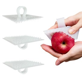 Vegetable Brush,White 4PCs Potato Scrubber PE Hard and Soft Side,Vegetable Scrubber for Potato Mushroom Carrot Fruit,Vegetable Brush Scrubber,Potato Brush Suitable for Vegetables with Soil