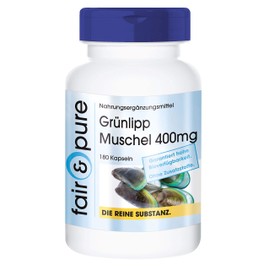 Fair & Pure® - Grünlipp Muschel 400mg mit Ingwer - 180 Kapseln - Yucca und Vitamin E - aus Neuseeland - hochdosiert