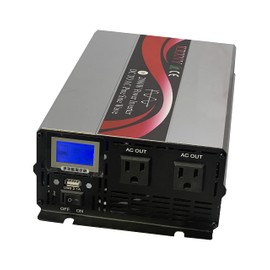 KRXNY 2000W Off Grid Pure Sine Wave Power Inverter 24V DC to 120V AC 60HZ with LCD USB for RV Home Solar