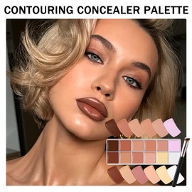 12 Colors Correcting Concealer Palette,Colors Corrector Palette,Long Lasting Concealer Cream Makeup Palettes,Natural Finish Cream Foundation,Contouring Highlighting Makeup Kit for Dark Circles
