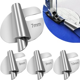 TOOVREN Universal Sewing Rolled Hemmer Foot 4pcs, Rolled Hem Presser Foot, 7/8/9/10mm Wide Rolled Hem Foot, Sewing Machine Presser Foot Hemmer Foot, Home Industrial Curved Scroll Hemmer Foot