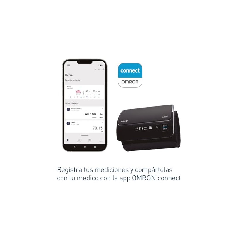 OMRON Baumanómetro automático de brazo EVOLV (HEM-7600T-E) compatible con app