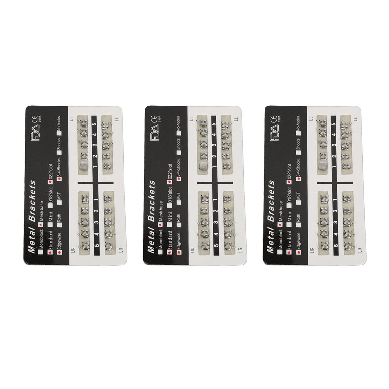 200pcs Dental Brackets Brace Highly Polished Metal Teeth Bracket Brace