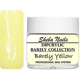 SHEBA NAILS Dipcrylic Dip Dipping Powder - 1OZ. - Barely Collection - Barely Yellow
