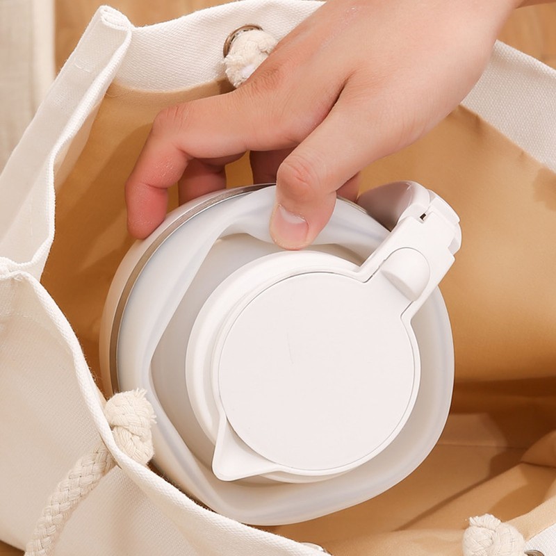 Mini Folding Kettle Stainless Steel Portable Water Kettle One Button