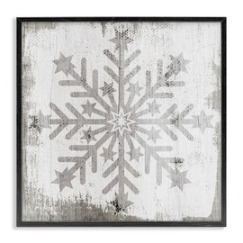 Stupell Industries Winter Snowflake Weathered Pattern Giclee Framed Wall Art, Design by Lil' Rue