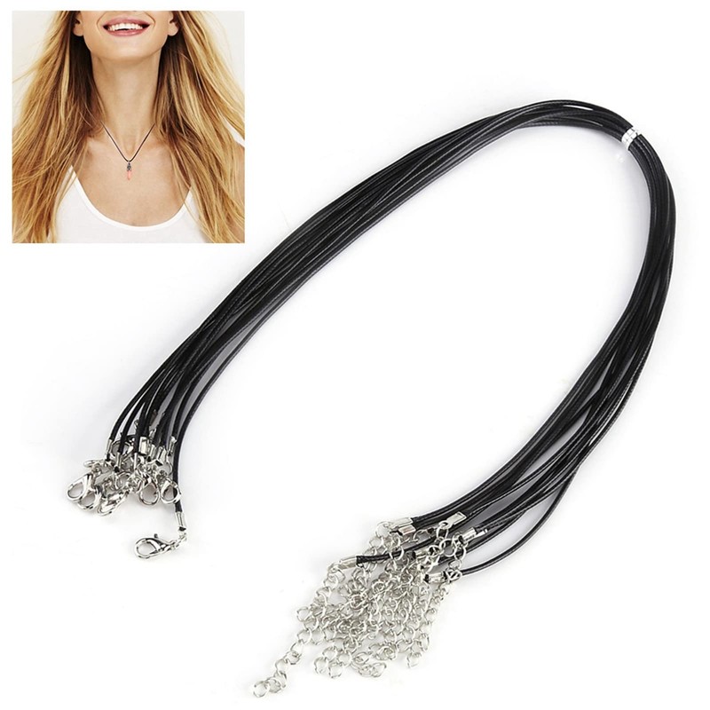 10pcs Leather Cord Chain, Wax Rope Waxed Necklace Cord with