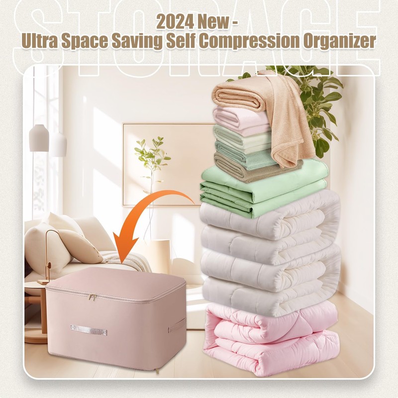 Large Ultra Space Saving Self Compression Organizer, 2024 New Portable