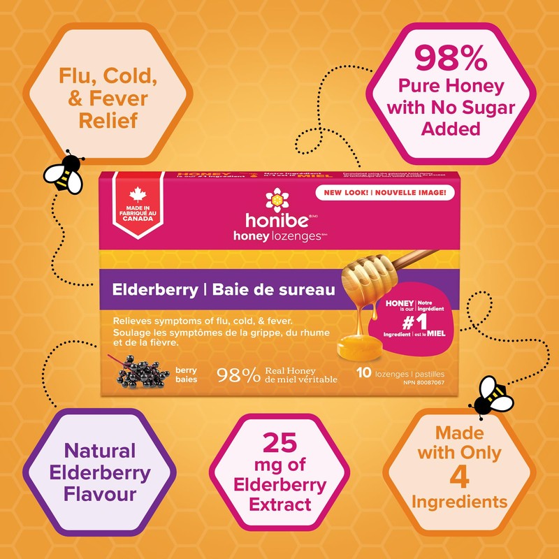 Honibe 100% Pure Honey Lozenges | Made in Canada |