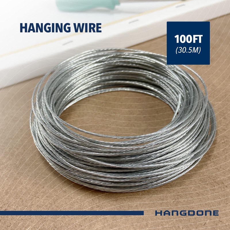 HangDone Picture Hanging Wire #5 100-Feet Supports up to 50lbs