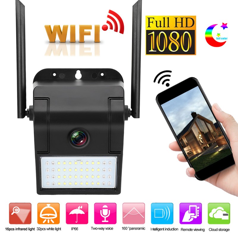1080P Wifi Camera IP66 Waterproof V380pro Wall Mounted with LED