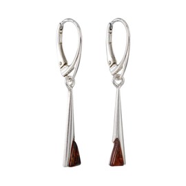 Sterling Silver and Baltic Amber French Leverback Amber Sabina Earrings