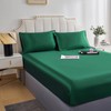 DuShow Satin Fitted Sheet Green Single Bed 100 x 200