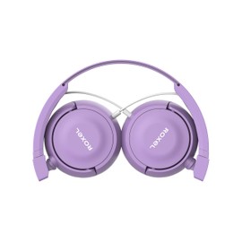Roxel RX110 Lightweight Wired Foldable Headphones with Mic & Volume Control, On-Ear Headphones, Ergonomic Design, Answer Incoming Calls, Compatible with Android and IOS Devices (Purple)