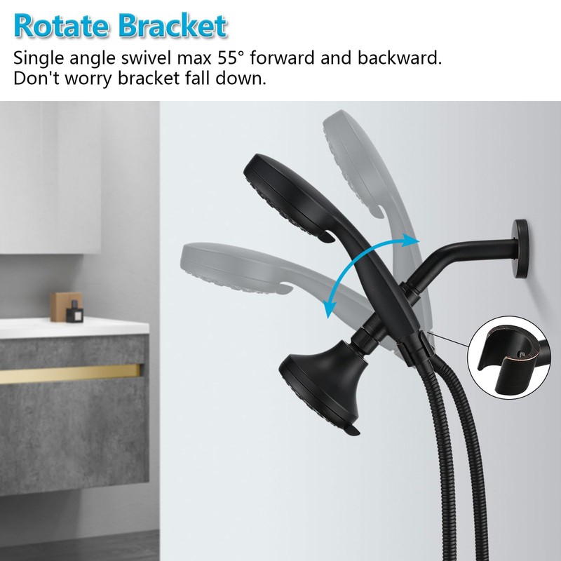 PDPBath Solid Brass Shower Arm 3 Way Shower Diverter Valve
