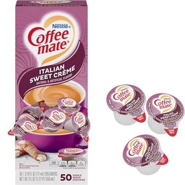 Italian Sweet Cream Liquid Coffee Creamer Singles, 50 Creamers Singles Serve Box (18.7 Fl Oz.)