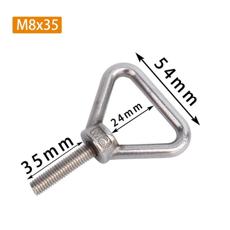 (4 Pieces) M8x35mm Triangular Lifting Eye Bolt Machine Bolt 304
