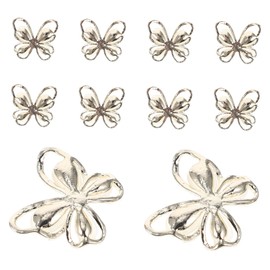 BIUDECO Butterflies Nail Charms 10pcs Hollow Butterflies Nail Art Patches for DIY Manicure