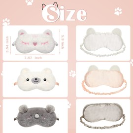 3 Pieces Sleeping Mask Child Eye Mask Kids Sleep Mask Cute Animal Design Soft Masks for Women Children, Girls and Adult Travel Party, Adjustable and Elastic (Classic Style)