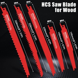 32 PCS Reciprocating Saw Blades, HYCHIKA Sabre Saw Blades, 10 PCS for Metal Cutting, 22 PCS for Wood Cutting, with Organizer Case