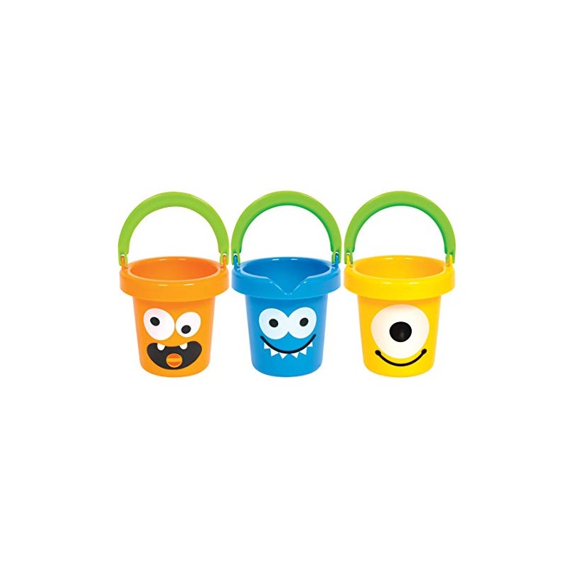 Gowi 558-14 Lustige Monster Eimer in der Box, 3 teilig,