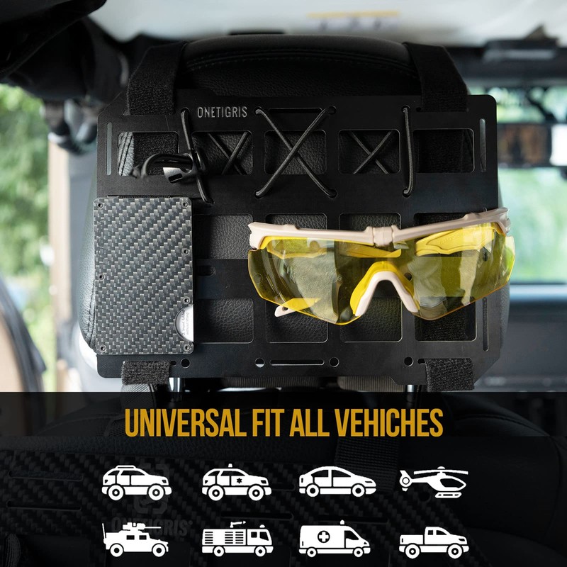 ONETIGRIS Car Headrest Organizer Molle Panel, Rigid Molle Headrest Panel