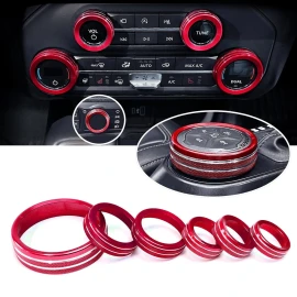 CyanStone 6x Knob Trims for Bronco 21+, Aluminum Bronco Knob Covers Interior Accessories