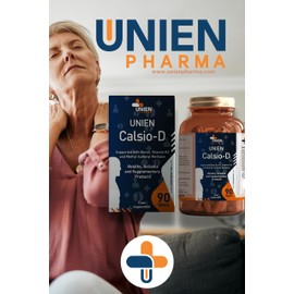 UNIEN Pharma Calsio-D 90 Tablet / Kalsiyum, Magnezyum, Çinko, Manganez, Bakır, Vitamin D3, Vitamin K2, L-Lizin, Vitamin C, Bromelain, Bor, Balık Yağı, Metil Sülfonil Metan ve Zerdeçal Ekstresi İçeren Takviye Edici Gıda