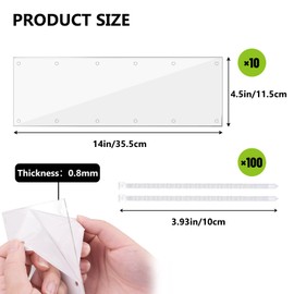 UNIFAMILY 10Pcs Pet Cage Liner, Flexible 0.8mm Pet Cage Guard Liners Clear, 14”×4.5” Scatter Guard for Cage, Rabbit Urine Guard Clear Sheet,Guinea Pig Cage Urine Guard Side Lining (10pcs 14”×4.5”)