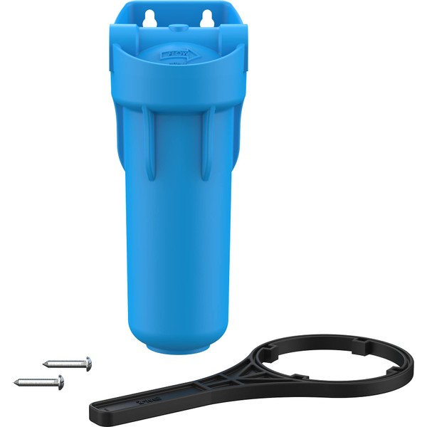Pentair OMNIFilter OB1 Filter Housing, 10" Standard Opaque Sump Water Filter Housing with Integral Mounting Bracket and 3/4" NPT Inlet, Includes Housing, Mounting Screws and Wrench, Blue