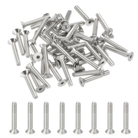 PATIKIL #8-32 x 1 Inch Flat Head Socket Cap Screws 50 Pack 304 Stainless Steel Flat Head Screws Hex Drive Machine Screws Full Thread Coarse Thread UNC Grade 6.8