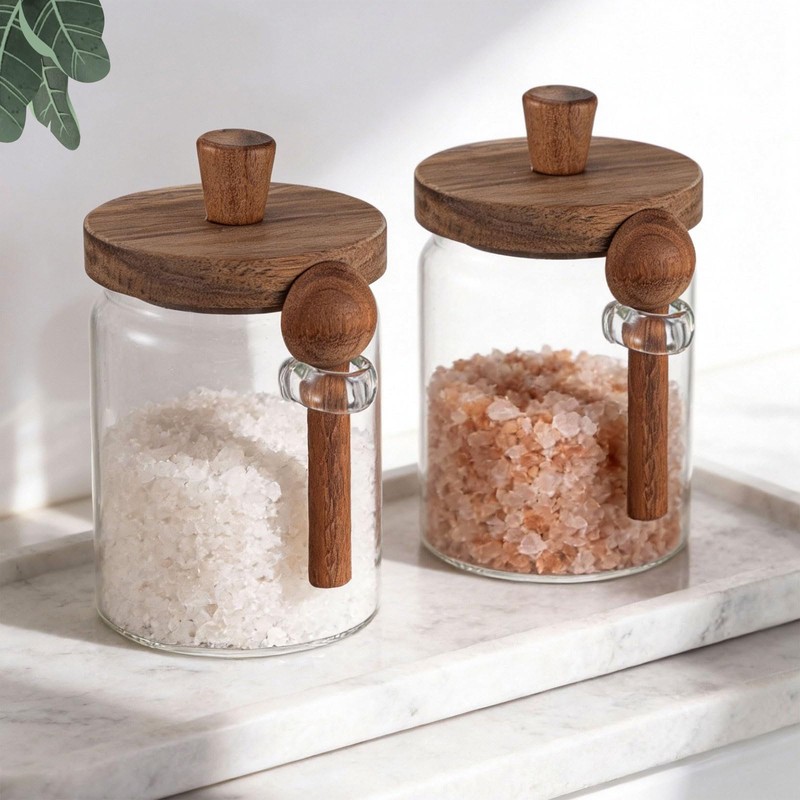 Suclain 2 Set 18 oz Glass Bath Salts Jar with
