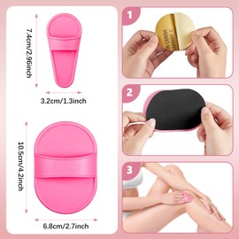 202 Pieces Hair Removal Pad Sets Smooth Away Hair Removal Kit, 2 Sizes Smooth Legs Skin Pad and 200 Pieces Exfoliation Fine Sandpaper Lip Facial Hair Removal Pad for Women Girls Skin Care