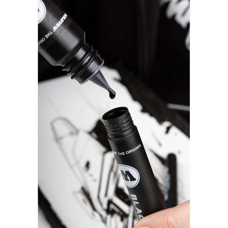 Molotow Blackliner Black Marker Brush - MO200486, Black