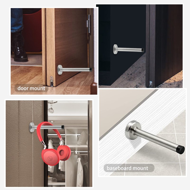 Door Stops, Long Door Stopper 6 Inch, Stainless Steel, Wall