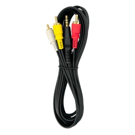 Fuji Parts 4 Pole Mini Plug RCA Converter Cable, 4 Pole Mini Plug (Straight) (Male) to 3 RCA (Pin Plug) x 3 Red, White, Yellow (Male) Cable, 3.3 ft (1 m) for Video and Audio High Purity 99.996% OFC