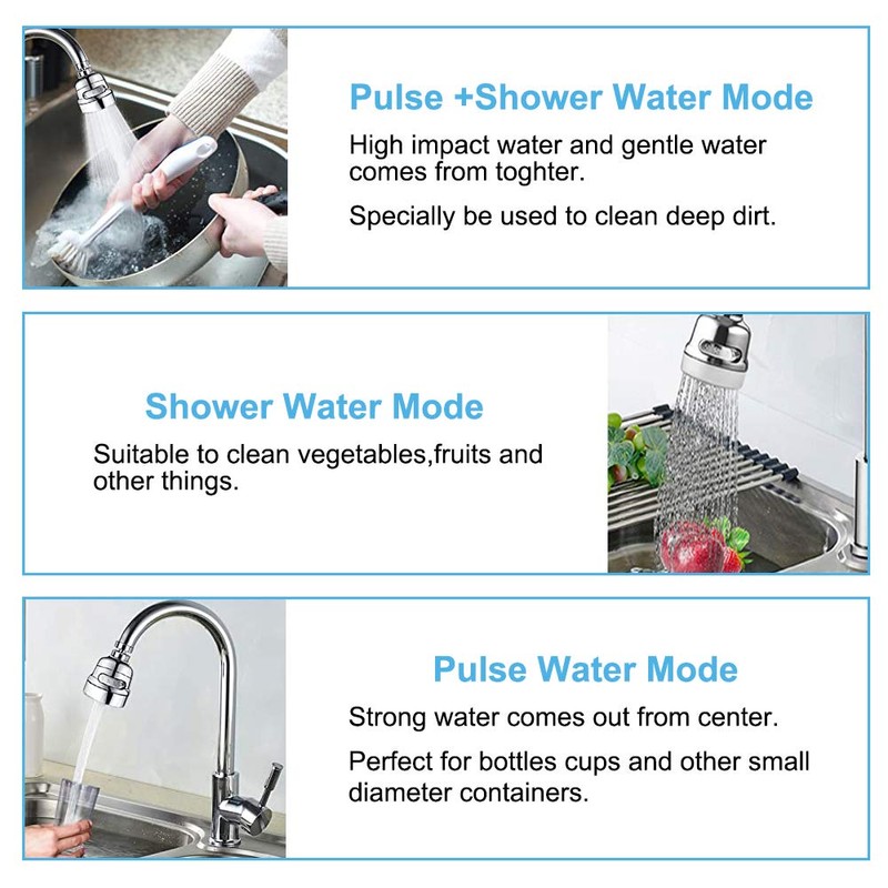 Faucet Sprayer Attachment, Rotate Swivel Water Saving Tap Aerator, Kitchen