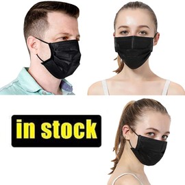 1000PCS 3 ply black disposable face mask breathable face masks