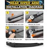 Rear Wiper Arm Blade Assembly, Replacement for Mercedes-Benz GLE-Class 2016–2019