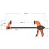 Jorgensen Bar Clamps For Woodworking, 12" 2-Pack One-Handed Clamps/Spreade