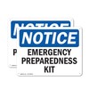 (2 Pack) Emergency Preparedness Kit OSHA Notice Sign 10 Inch